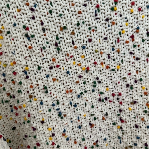 Francesca’s Mi Ami Colorful White Chenille Katie Confetti Long Cardigan - Picture 9 of 11